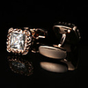 Geometric Golden Cufflinks Pattern Men