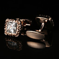 Geometric Golden Cufflinks Pattern Men
