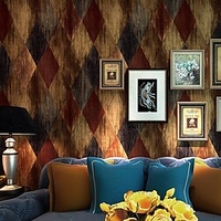 Geometric Home Decoration Vintage Wall Covering,  Pvc / Vinyl Material Adhesive Required Wallpaper,  Room Wallcovering miniinthebox
