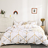 Geometric lines Print 3-Piece Duvet Cover Set Hotel Bedding Sets Comforter Cover with Soft Lightweight Microfiber(Include 1 Duvet Cover and 1or 2 Pillowcases)