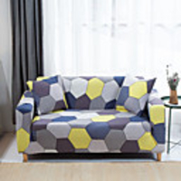 Geometric Print Sofa Cover Couch Cover Furniture Protector Soft Stretch Sofa Slipcover Spandex Jacquard Fabric Super Fit for 1~4 Cushion Couch and L Shape Sofa, Easy to Install
