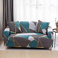 Geometric Print Sofa Cover Couch Cover Furniture Protector Soft Stretch Sofa Slipcover Spandex Jacquard Fabric Super Fit for 1~4 Cushion Couch and L Shape Sofa, Easy to Install