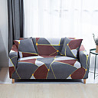 Geometric Print Sofa Cover Couch Cover Furniture Protector Soft Stretch Sofa Slipcover Spandex Jacquard Fabric Super Fit for 1~4 Cushion Couch and L Shape Sofa, Easy to Install