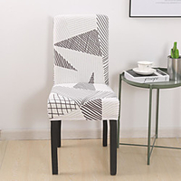 Geometric Stripes Chair Cover Stretch Removable Washable Dining Room Chair Protector Slipcovers Home Decor Dining Room Seat Cover miniinthebox