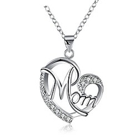 gifts for mom mother necklace pendant sterling silver for women love heart mom birthday gifts
