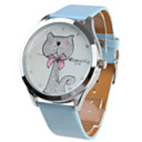 Girl Women Watch Azure Watchband White Dial Plate 214