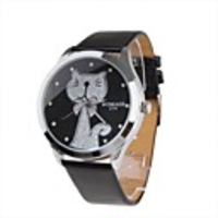 Girl Women Watch Black Watchband Black Dial Plate 214