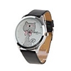 Girl Women Watch Black Watchband White Dial Plate 214