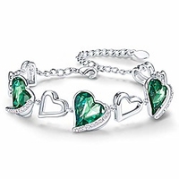 girls bracelets for women love heart bracelet 18k white gold adjustable bangle birthday birthstone jewelry gift for friend girlfriend woman