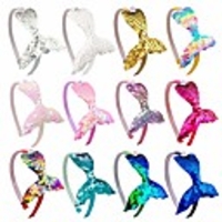 girls headbands headbands for girls sequins mermaid headbands fish tail headbands hair accessories for girls (12 girls headbands mermaid fish tail)