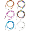 glaring 6 pack face mask lanyard chain strap colorful beads chain holder for women kids comfortable around the neck…