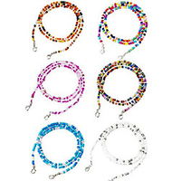 glaring 6 pack face mask lanyard chain strap colorful beads chain holder for women kids comfortable around the neck…