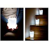 Glass LED Milk Cup(GD-0745)