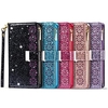Glitter Shine PU Leather Wallet Phone Case For iPhone 13 12 Pro Max 11 SE 2020 X XR XS Max 8 7 6 Magnetic Flip Folio Full Body Protective Cover with Card Slots Kickstand miniinthebox