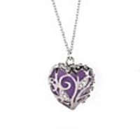 glow in dark women necklace hollow out heart crystal pendant luminous chocker necklace