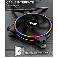 Go Fan With 120mm Led Darkflash Deck Rgb Mute Desktop Rainbow 4 Pins 12cm Pc Fan Computer Cooling Cpu Cooler