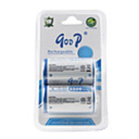 GODP 4500mAh C size 1.2V HR14 Rechargeable Battery Set (2 Batteries)
