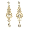 gold art deco 20s 30s flapper gatsby austria crystal bridal dangle earrings