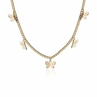 gold butterfly necklace for women ladies girls gift her jewelry butterfly choker(gold)