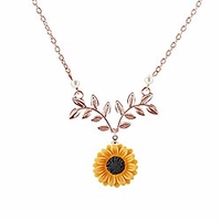 gold-color hope flowers sunflower clavicular bones pendant short yellow daisy flower necklace romantic gift