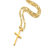 gold cross necklace for men women teen boys 26 inch flat figaro chain necklace 18k gold plated stainless steel fashion jewelry miniinthebox