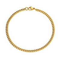 gold cuban link chain bracelet gift rock women men jewelry 18k gold plated stainless steel thin slim cuban curb chain bracelets
