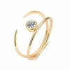 gold dainty open wrap ring cubic zirconia ring simulated diamond rings thin cz stackable rings for women