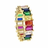 gold filled fashion jewelry rainbow square baguette cz engagement ring for women colorful cubic zirconia cz eternity band ring (gold,  7)