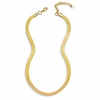 gold flat snake chain necklace, gold herringbone necklace for women 14 inch
