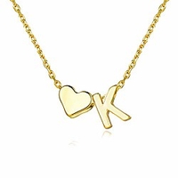 gold heart k initial necklace for teen girls, dainty personalized letter heart choker necklace gift for women necklace jewelry (k1)