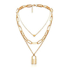 gold layered chunky chain necklace for women elegant heart lock pendant y necklace (heart lock pendant)