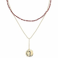 gold medallion coin pendant necklaces for women chains layered necklace cute simple dainty necklace jewelry gift