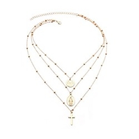 gold necklace decorated madonna crucifix (gold)