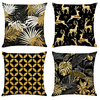 Gold Palm Double Side Cushion Cover 4PC Soft Decorative Square Throw Pillow Cover Cushion Case Pillowcase for Bedroom Livingroom Superior Quality Machine Washable Indoor Cushion for Sofa Couch Bed Chair miniinthebox
