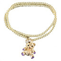 Gold Plated Bear Shape Pearl Alloy Necklace