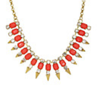 Gold Plated Bullet Shaped Acrylic Zircon Necklace(Assorted Color)