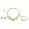 Gold Plated Dragonfly Fully-Jewelled Necklace Earring Ring and Bracelet Jewelry Set