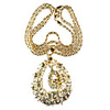 Gold Plated Drop Shape Crystal Alloy Necklace