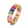 gold plated emerald-cut multi color swarovski made by crystal eternity ring (5)