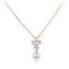 Gold Plated Flower Shaped Pearl Necklace