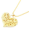 Gold Plated Hollow-Out Peach Heart Alloy Necklace