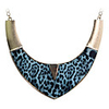 Gold Plated Leopard Grain Triangle Pendant Necklace
