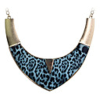 Gold Plated Leopard Grain Triangle Pendant Necklace