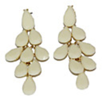 Gold-Plated Multi-Row Resin Earrings