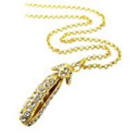 Gold Plated Peascod Alloy Zircon Necklace