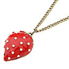 Gold Plated Red Strawberry Alloy Zircon Necklace