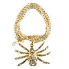 Gold Plated Spider Shape Crystal Alloy Necklace