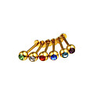 Gold Plated Stainless Steel Zircon Navel/Ear Piercing(Assorted Color)