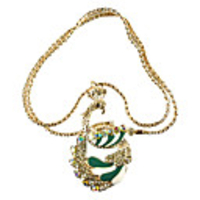 Gold Plated Wing Shape Crystal Alloy Necklace