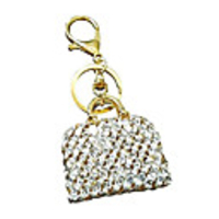 gold rhinestone handbag style key chain women